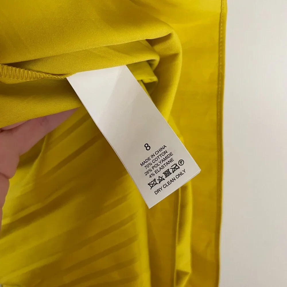 Kate Spade Cotton Poplin Ruffle Tiered Maxi Dress in Chartreuse Yellow Size 8 - Picture 4 of 8